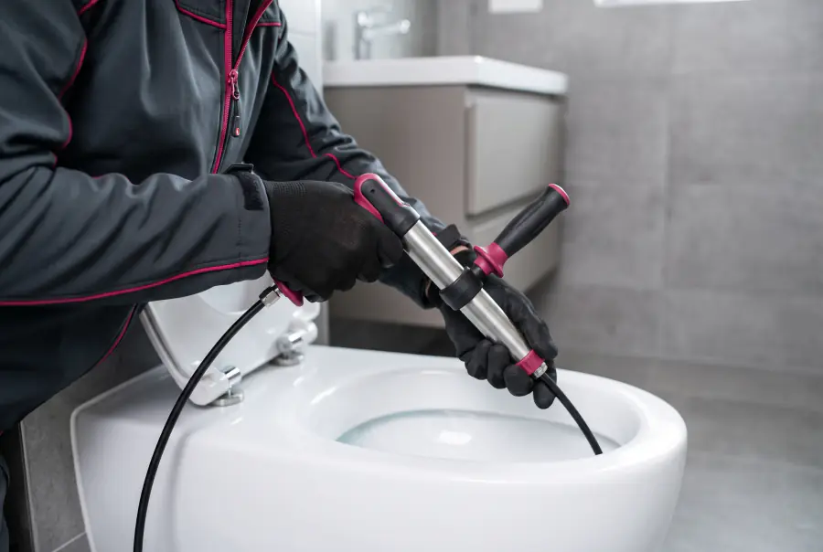 Verstopfte Toilette wird professionell gereinigt