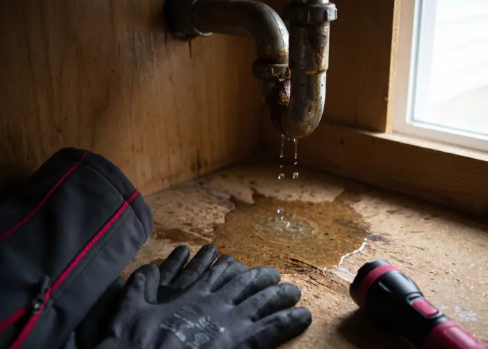 Leckende Rohre und Wasserschaden durch Verstopfung